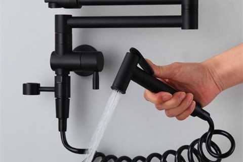 Black Wall Mounted Pot Filler Kitchen Tap with Hand Spray