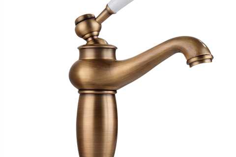 Bronze Vintage Bathroom Tap with white handle