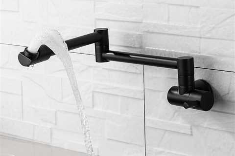 Black Wall Mounted Single Cold Water Pot Filler Faucet with 360 Degree Rotating Spout