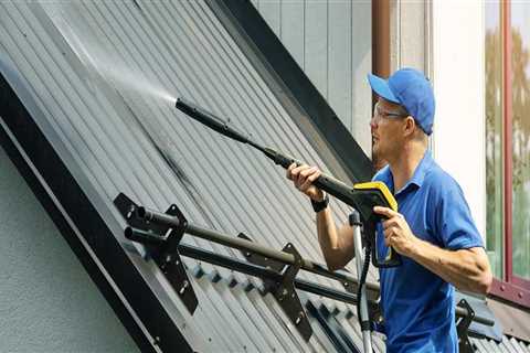What do professionals use to clean roofs?