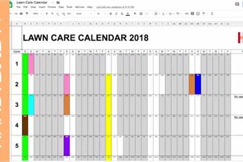 2018 Lawn Care Calendar