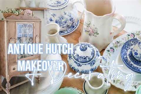 NEW ANTIQUE HUTCH MAKEOVER + DECORATING FOR SPRING 2023 🦋