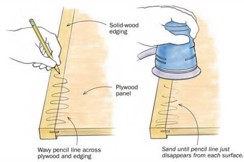 Use pencil squiggles to sand edging safely