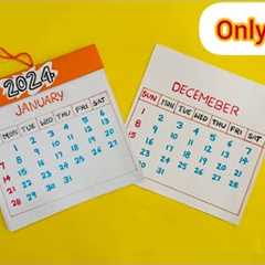 2024 Calendar Making || no glue paper crafts||DIY || calendar making ideas 📆 ||2024🥳