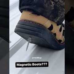 Magnetic boots from Cougar Paws. #roof #roofer #roofing #roofershelper #metalroofing #shorts