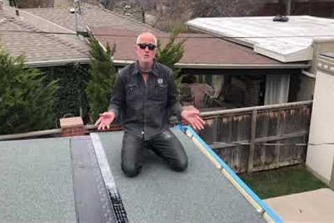 Denver Roofer install peel and stick or self adhered modified roof. Patio flat roof.
